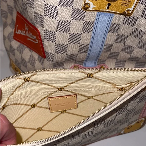 ❤️NWT LOUIS VUITTON NEVERFUL MM DAMIER AZUR SUMMER TRUNK N41065 - Picture 12 of 17